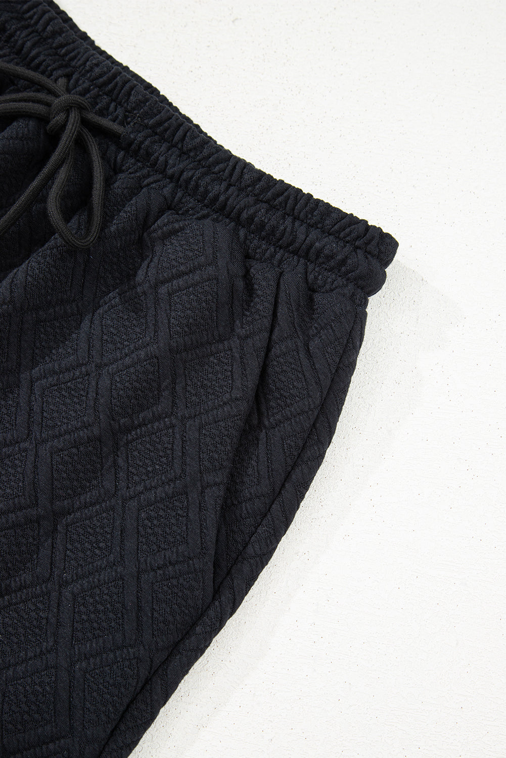 Color black Striped Collared Zip up Textured Skirt Set