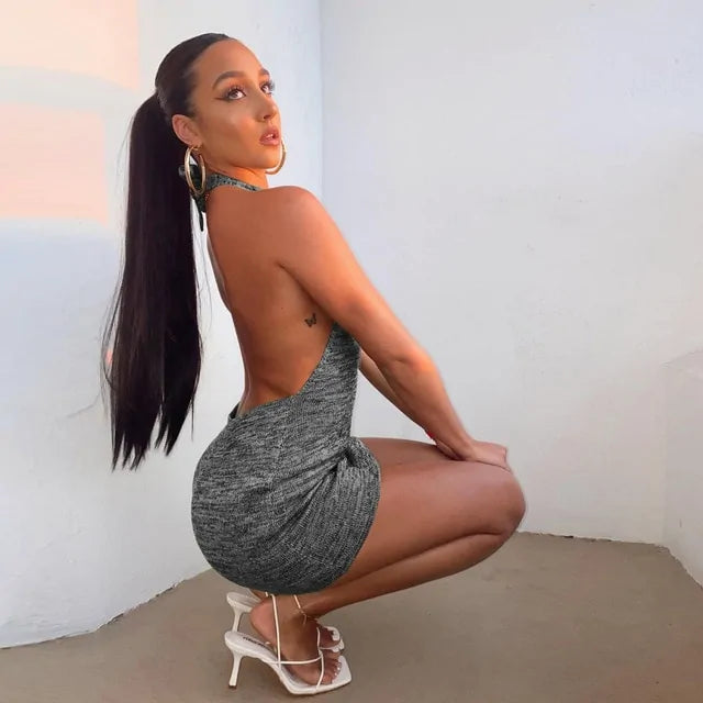 Backless Mini Beach Pool Bathing Suit Cover Dress