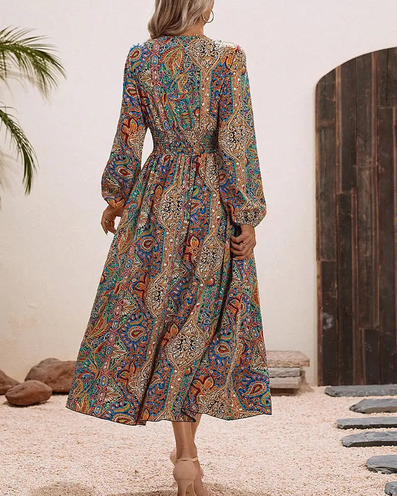 Vestidos largos estampados de estilo bohemio