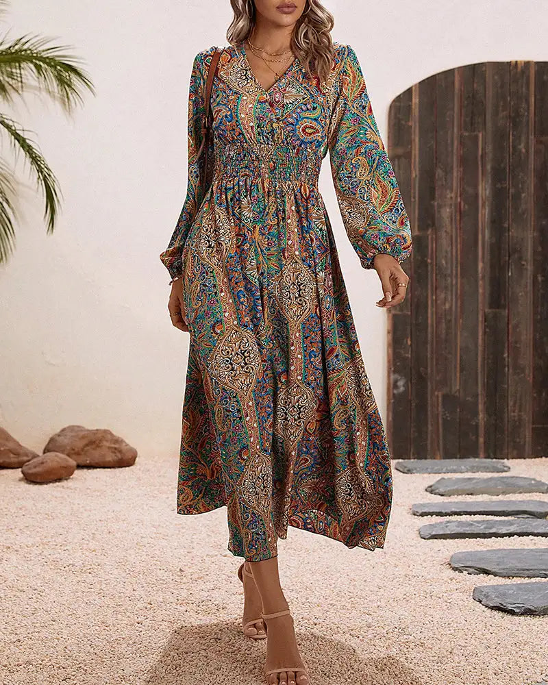 Vestidos largos estampados de estilo bohemio