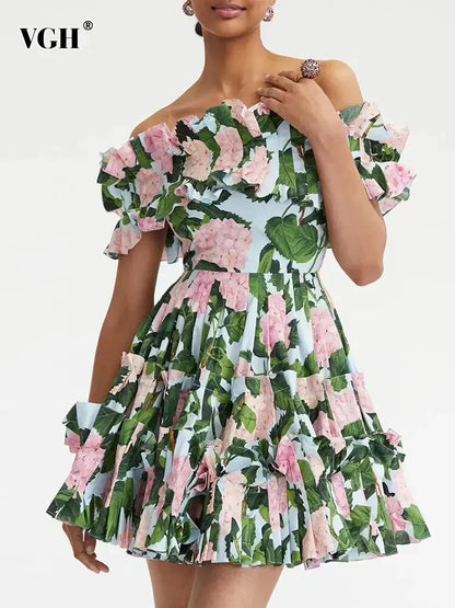 Vestidos florales fruncidos de verano