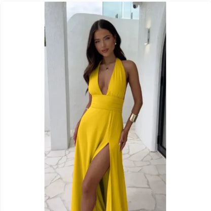 Summer Breeze Backless Halter Dress