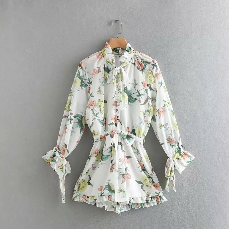 Vintage French Print Summer Jumpsuit