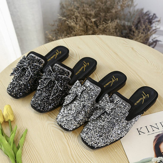 Korean Chic Sequined Mules