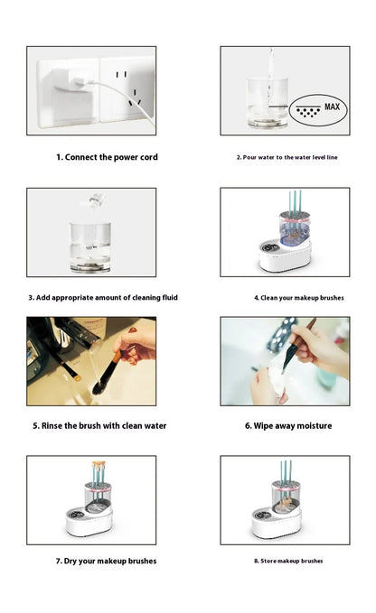 USB-Equipped Cosmetic Brush Care System