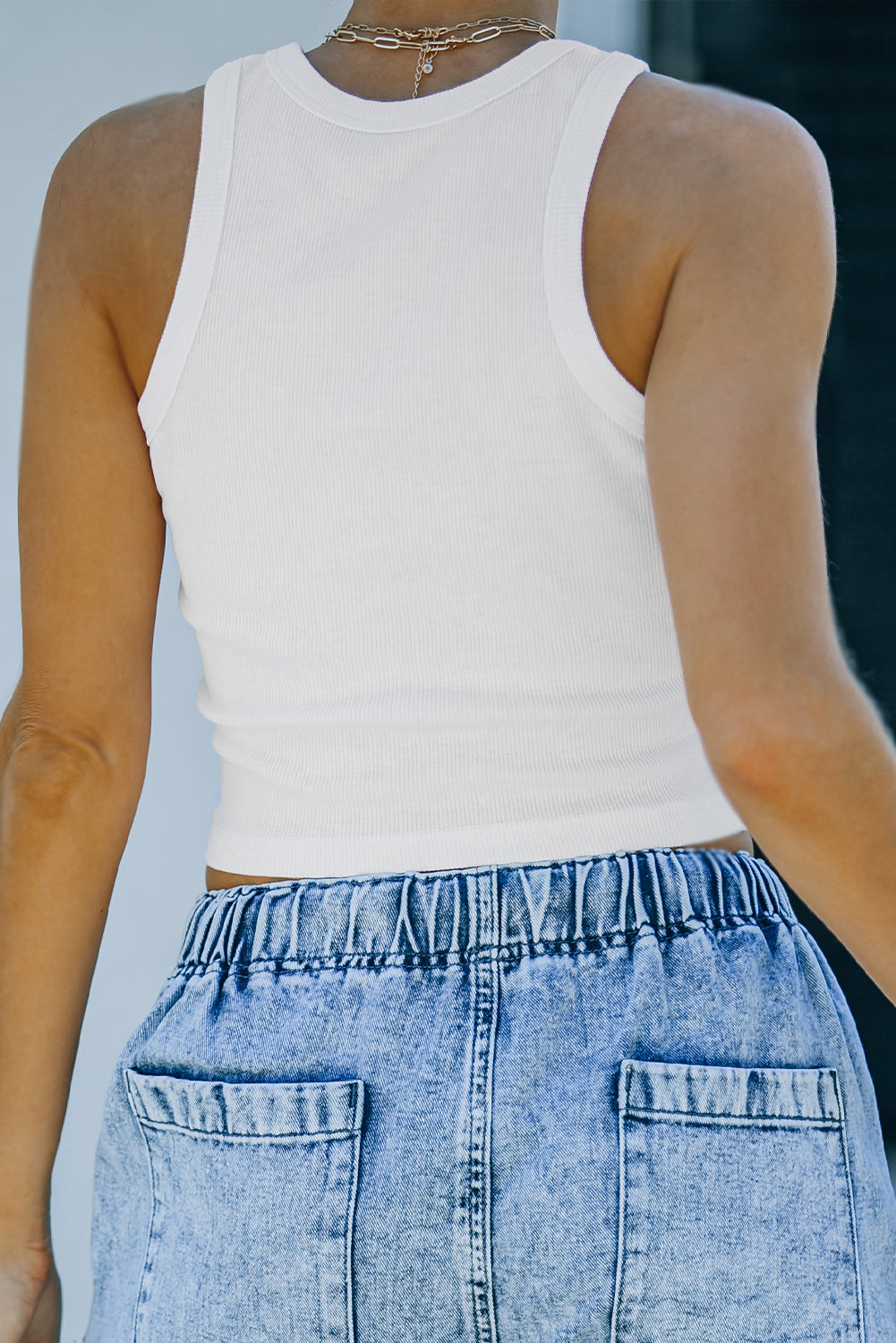 Classic White Ribbed Tank