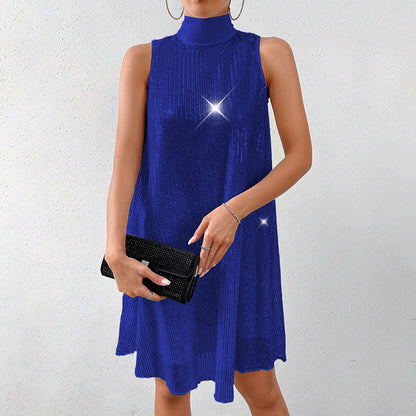 Women's Sparkly Sequin Sleeveless Evening Party Dress
