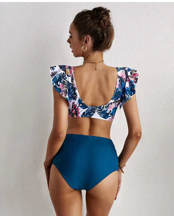 Ruffle-Trim Chic Printed Bikini