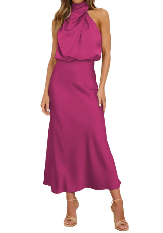 UNRDSSR Summer 2024 Rose Red Silk Maxi - Formal Cocktail Attire