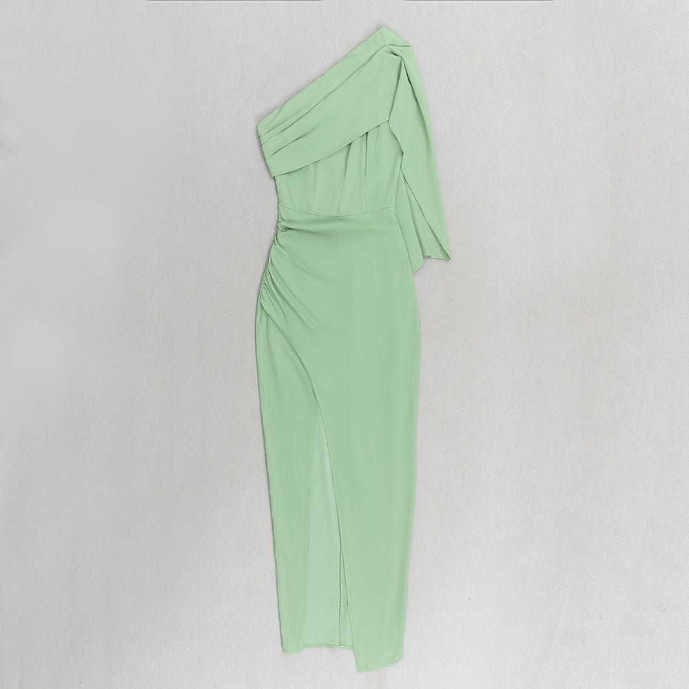 Women's Simple One-shoulder Sleeveless Party Dinner Dress
