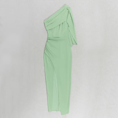 Women's Simple One-shoulder Sleeveless Party Dinner Dress