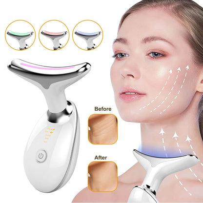 Masajeador de cuello y rostro EMS, dispositivo para reafirmar la piel