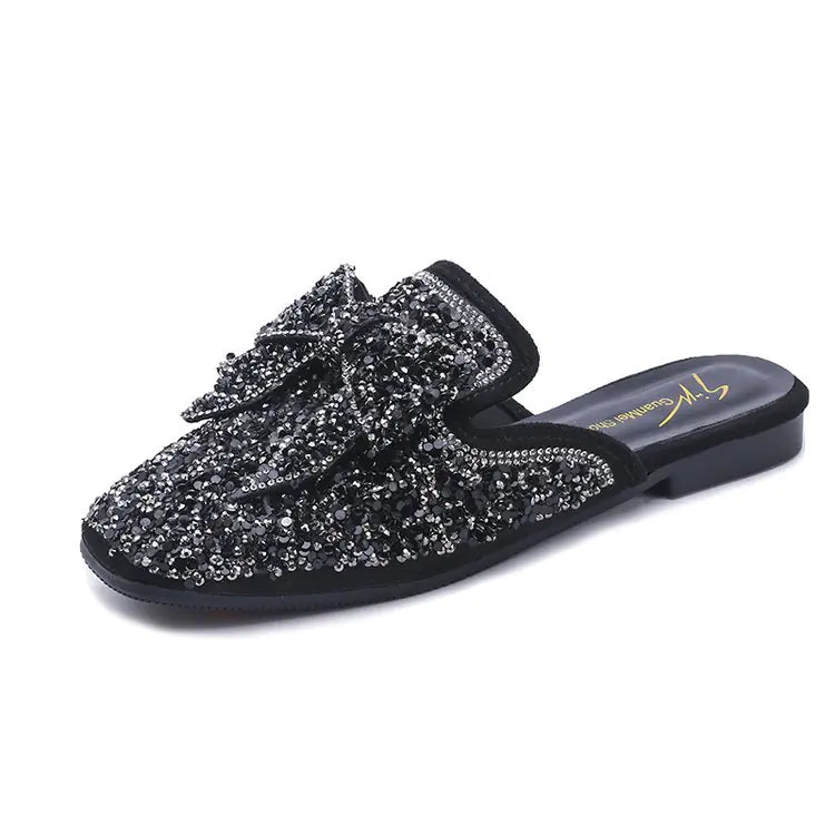 Korean Chic Sequined Mules
