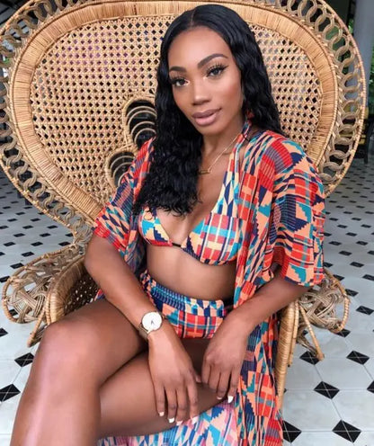 Tropical Escape Three-Piece Bikini Set