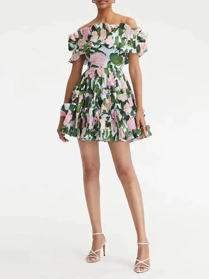 Vestidos florales fruncidos de verano