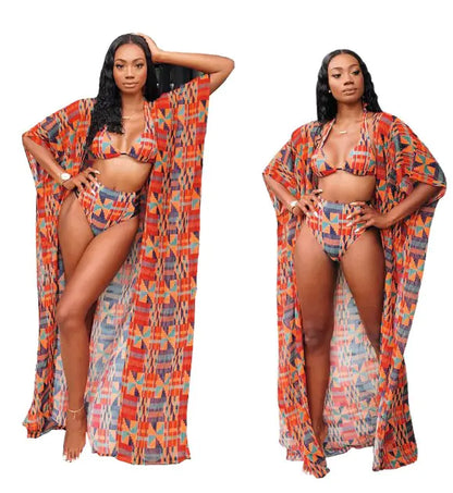 Tropical Escape Three-Piece Bikini Set