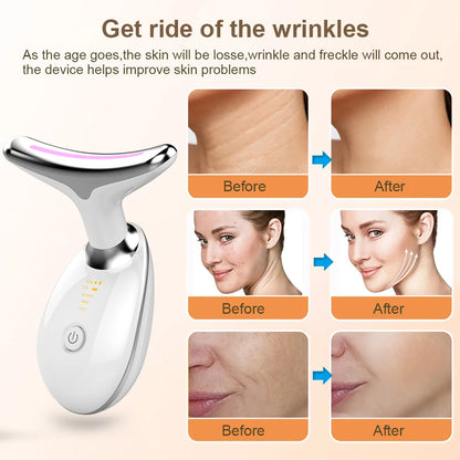 Masajeador de cuello y rostro EMS, dispositivo para reafirmar la piel