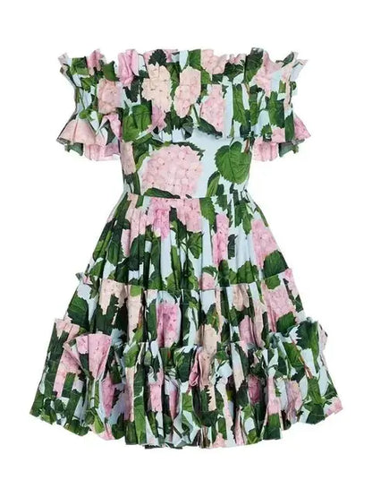 Vestidos florales fruncidos de verano