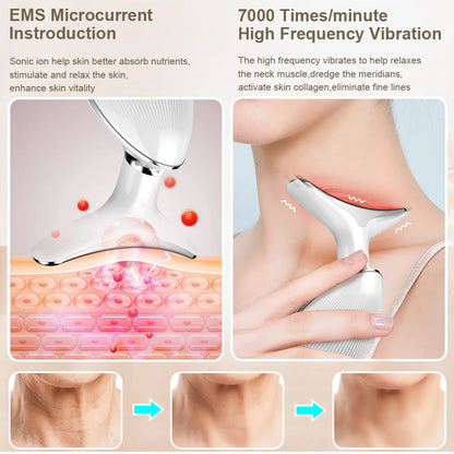 Masajeador de cuello y rostro EMS, dispositivo para reafirmar la piel