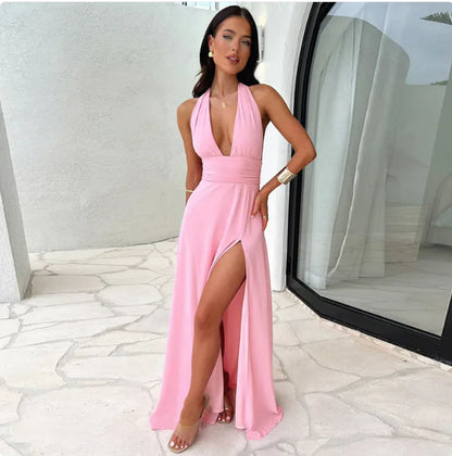 Summer Breeze Backless Halter Dress