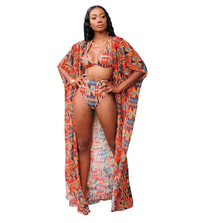 Tropical Escape Three-Piece Bikini Set