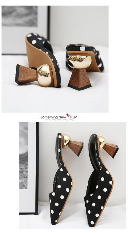 Chic Polka Dot Mule Heels