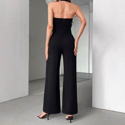 Black And White Halter Jumpsuit