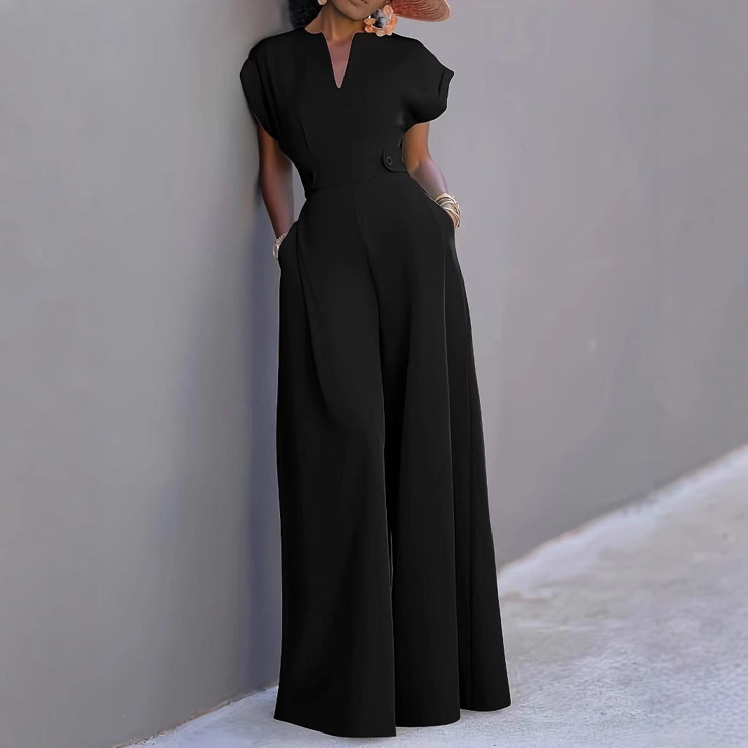 Graceful And Fashionable High Waist Wide Leg Jumpsuit