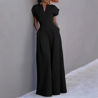 Graceful And Fashionable High Waist Wide Leg Jumpsuit