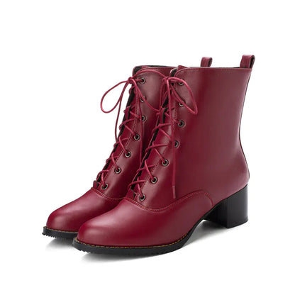 Women's Stylish Mid-Calf Martin Boots