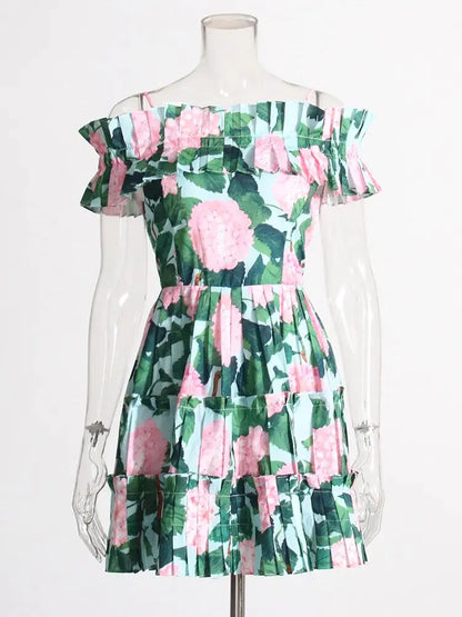 Vestidos florales fruncidos de verano