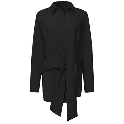 Elegant Long Sleeve Casual Strap Blouse for Spring