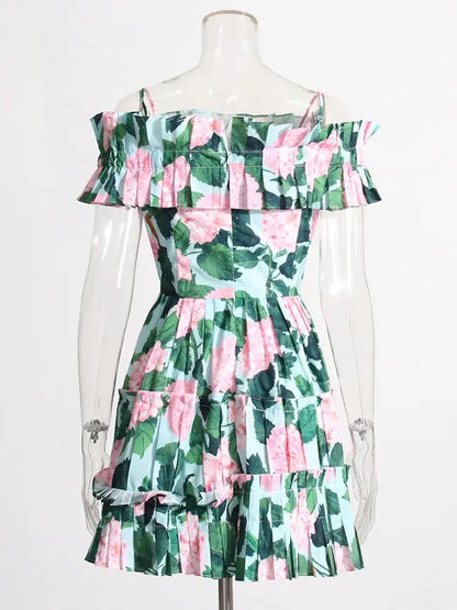 Vestidos florales fruncidos de verano