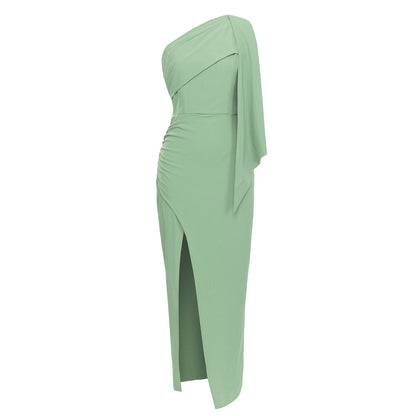 Women's Simple One-shoulder Sleeveless Party Dinner Dress