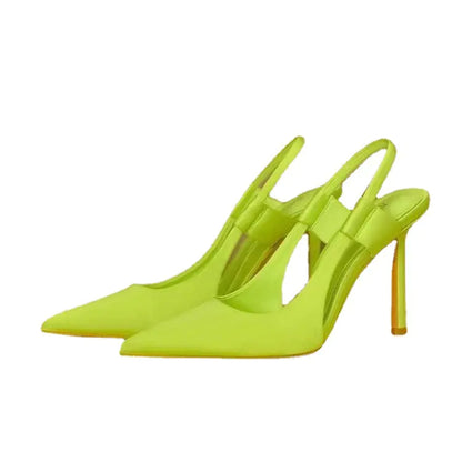Purple Pointed Toe High Heels - Elegant Mule Sandals