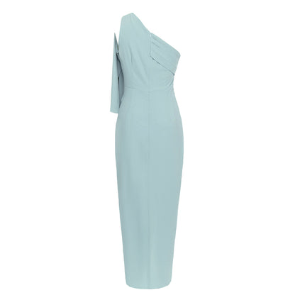 Women's Simple One-shoulder Sleeveless Party Dinner Dress