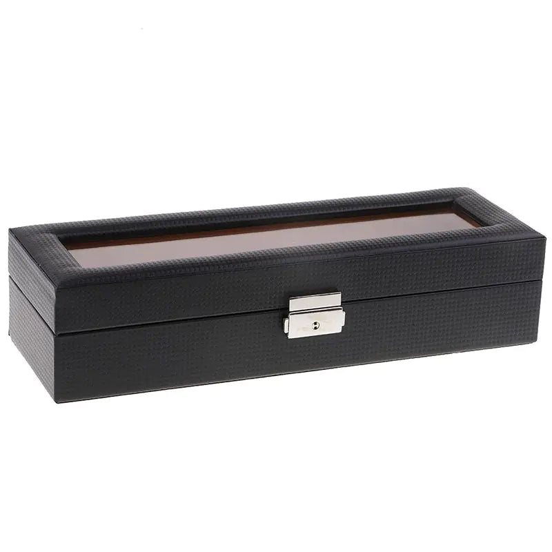 Black Carbon 6-Watch Organizer Box