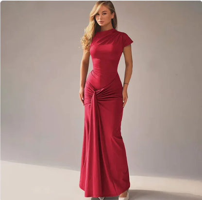 Vestido midi plisado con cordones