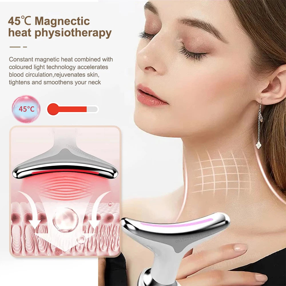 Masajeador de cuello y rostro EMS, dispositivo para reafirmar la piel
