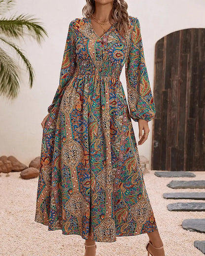 Vestidos largos estampados de estilo bohemio