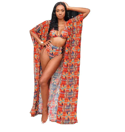 Tropical Escape Three-Piece Bikini Set