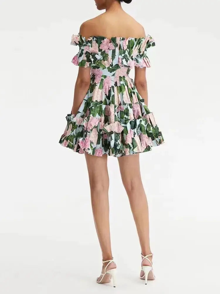 Vestidos florales fruncidos de verano