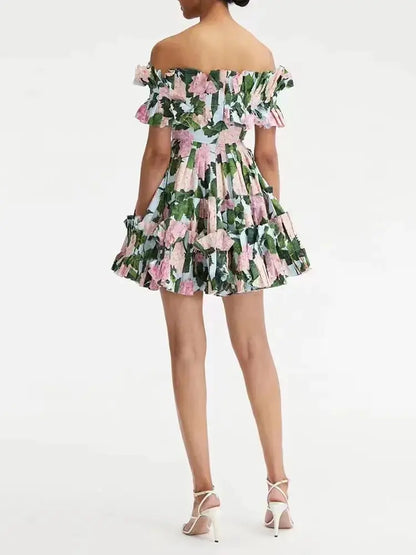 Vestidos florales fruncidos de verano
