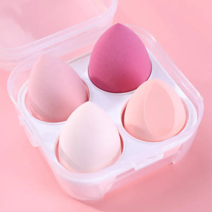 4 esponjas de maquillaje para polvos secos y húmedos combinados