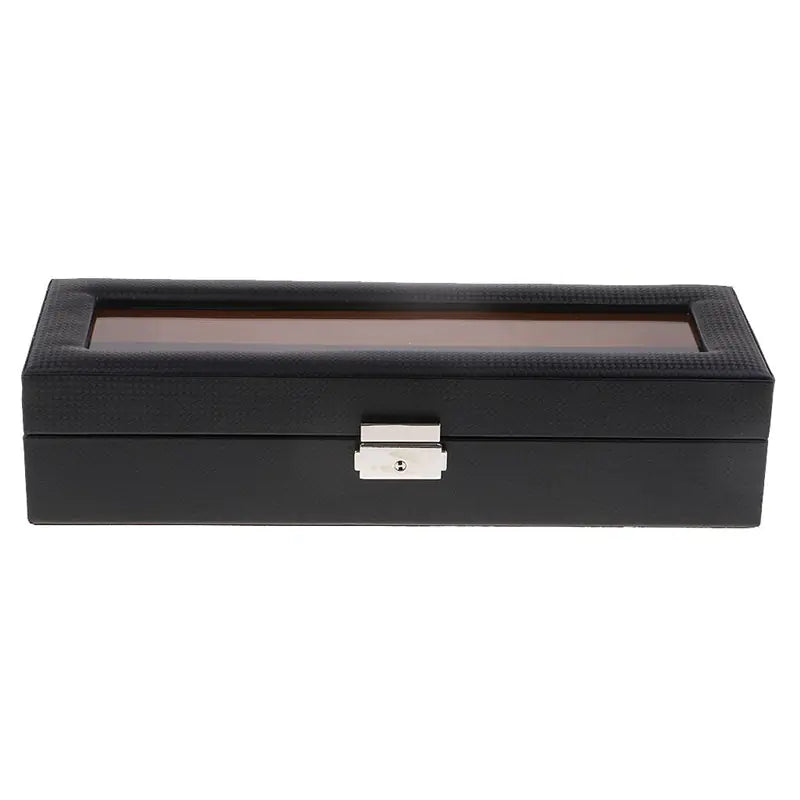 Black Carbon 6-Watch Organizer Box