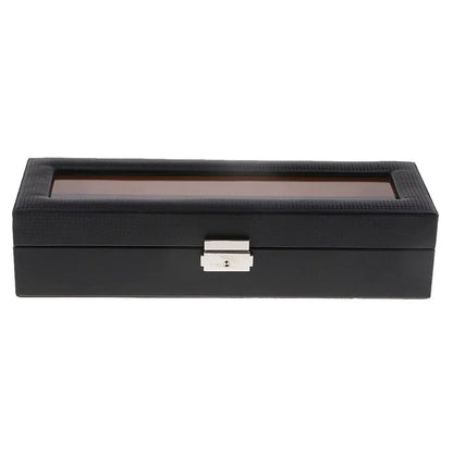 Black Carbon 6-Watch Organizer Box