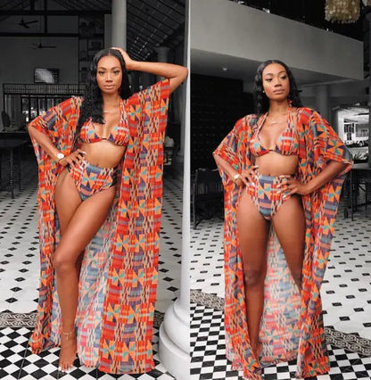 Tropical Escape Three-Piece Bikini Set