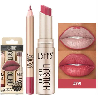 Lápiz labial nude mate resistente al agua y sin manchas