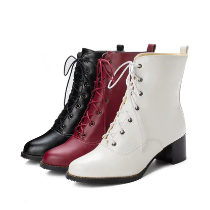 Women's Stylish Mid-Calf Martin Boots