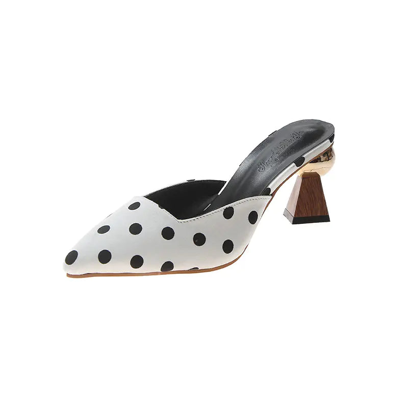 Chic Polka Dot Mule Heels